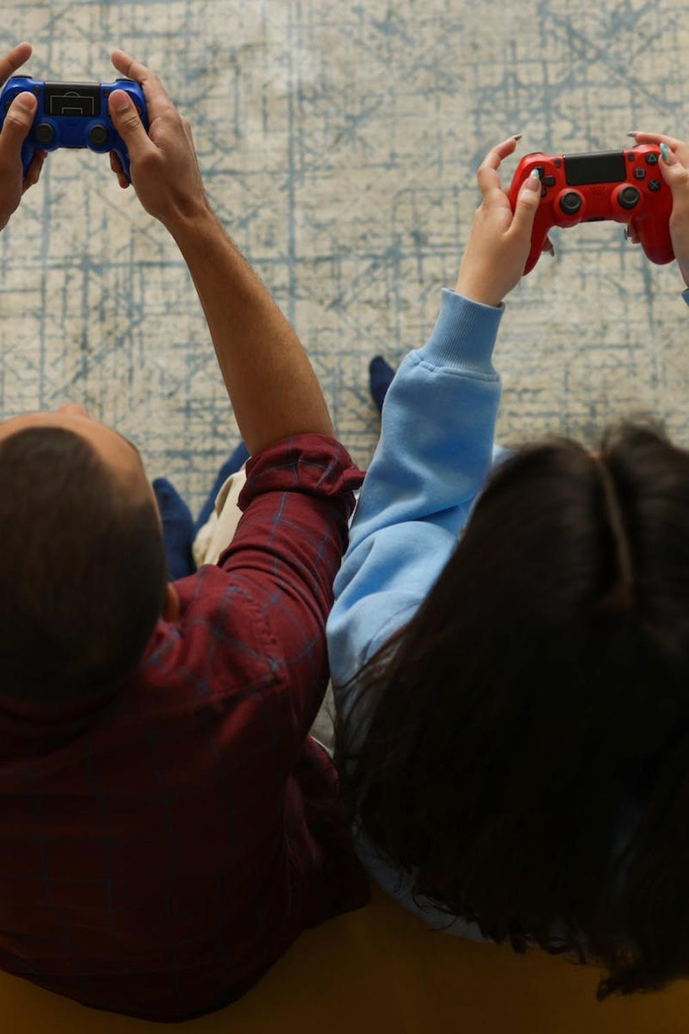 top_view_of_a_man_and_woman_playing_video_game